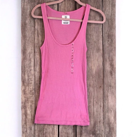 NWT 2009 VINTAGE Victoria’s Secret PINK Ribbed Tank Top sz Large - Picture 1 of 6